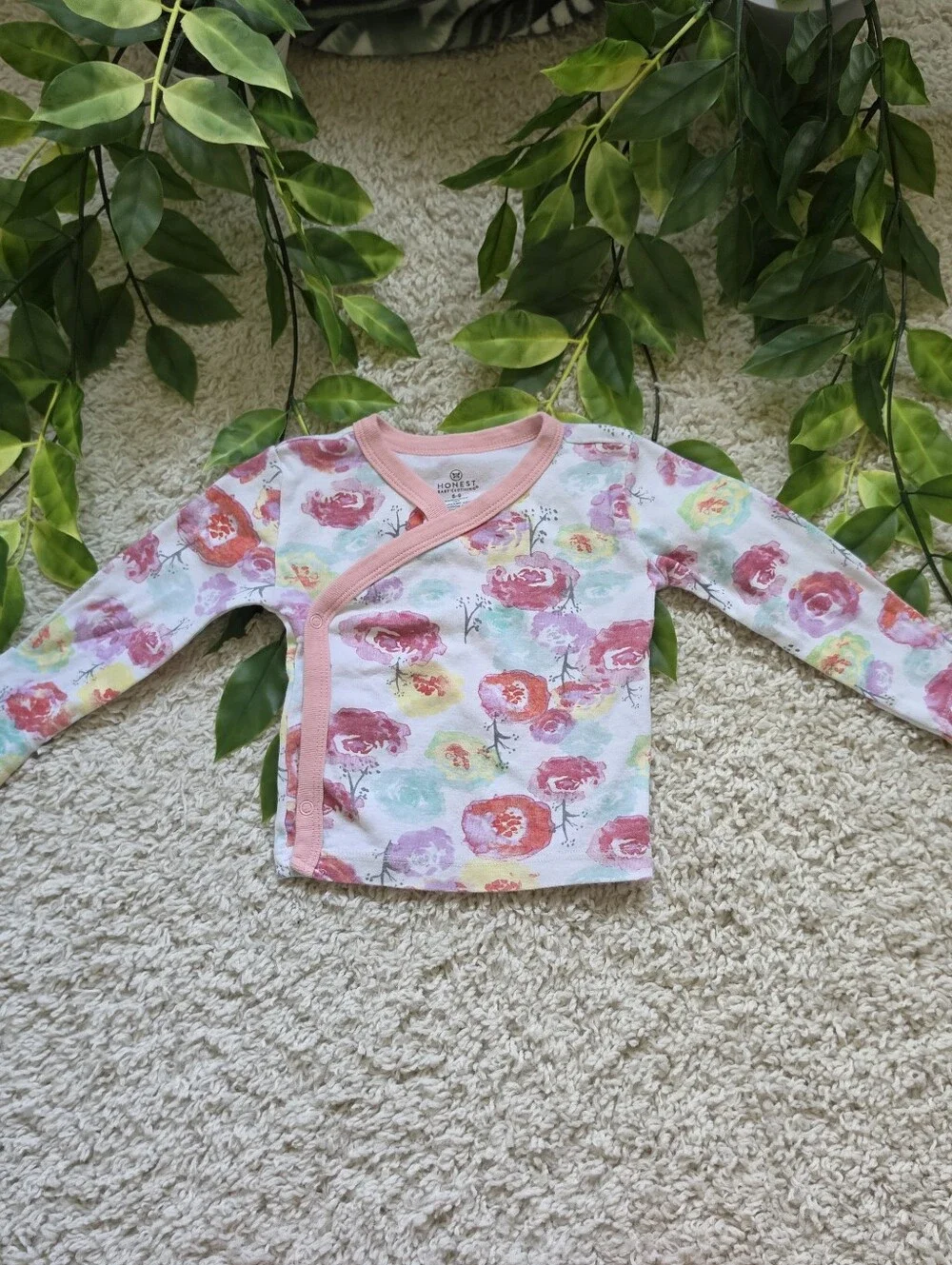 Baby Girl Watercolor Rose Shirt (6-9 Months)